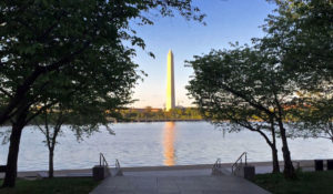 View of the Washington Monument from the Franklin Delano Roosevelt Memorial.