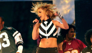 Washington, D.C. (Sep. 4, 2003) – Recording Artist Britney Spears performs on the National Mall during the Operation Tribute to Freedom, NFL and Pepsi sponsored “NFL Kickoff Live 2003” Concert. Organizers provided priority seating for military members and their families. Among the other performers were Aerosmith, Mary J. Blige, Aretha Franklin, and Good Charlotte. Operation Tribute to Freedom (OTF) was set up by the Department of Defense as a way for Americans to show their appreciation to our men and women in uniform. U.S. Navy photo by Chief Warrant Officer 4 Seth Rossman. (RELEASED)