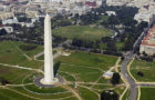 Washington, D.C. (Sept. 26, 2003) - Aerial view of the Washington Monument with the White House in the background. (United States Navy)