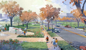 West Potomac Park near the Lincoln Memorial and Memorial Bridge offers an appropriate setting for small scale future memorial features and potential water shuttle landing areas. (MEMORIALS AND MUSEUMS MASTER PLAN, 2001)