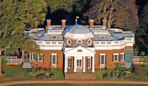 Aerial view of Monticello’s West Front (Courtesy Thomas Jefferson Foundation, Inc.)
