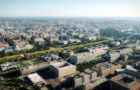 Aerial view of the South Mall Zone that includes the Castle, the Freer and Sackler Galleries, the National Museum of African Art, the Arts and industries Building and the Hirshhorn Museum and Sculpture Garden (Image courtesy of the Smithsonian)