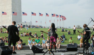 A+ Dropouts performing on the National Sylvan Theater in Washington, D.C. (Courtesy Stephen Leung)