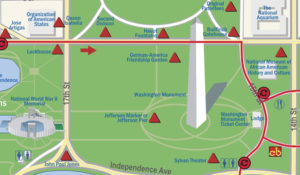 One location that has been under consideration for the Latino American museum is adjacent to the Washington Monument grounds, the south parcel corresponding to the location of the African American museum on the north side.