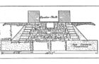Cross section of the foundation, both old and reinforced, showing dimensions of Washington Monument (1993 Evaluation of the Washington Monument (1 of 5) (page 65)