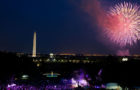 With Brad Paisley onstage, a crowd watches from the South Lawn of the White House as fireworks erupt over the National Mall, July 4, 2012. (Official White House Photo by Pete Souza)