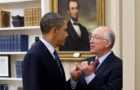 President Barack Obama talks with Interior Secretary Ken Salazar in the Oval Office, Nov. 1, 2011. (Official White House Photo by Pete Souza)
