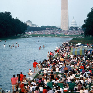 On the Fourth of July, Americans come together on the Mall to celebrate our country’s birthday with picnics, musical performances, and fireworks launched against the backdrop of the iconic monuments (Photo courtesy Tom Wachs)