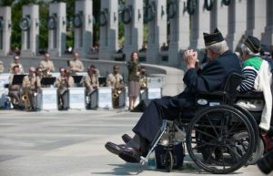The Airmen of Note perform at the World War II Memorial, commemorating the 70th anniversary of V-E Day in Washington, D.C., May 8, 2015. The event was attended by hundreds of World War II veterans and representatives from 30 countries. (U.S. Air Force photo)