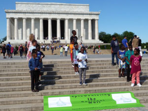 The Shining Stars Elementary Student Writers, known as the Nova Stars, displayed their art and gave speeches about what the Mall means to them.