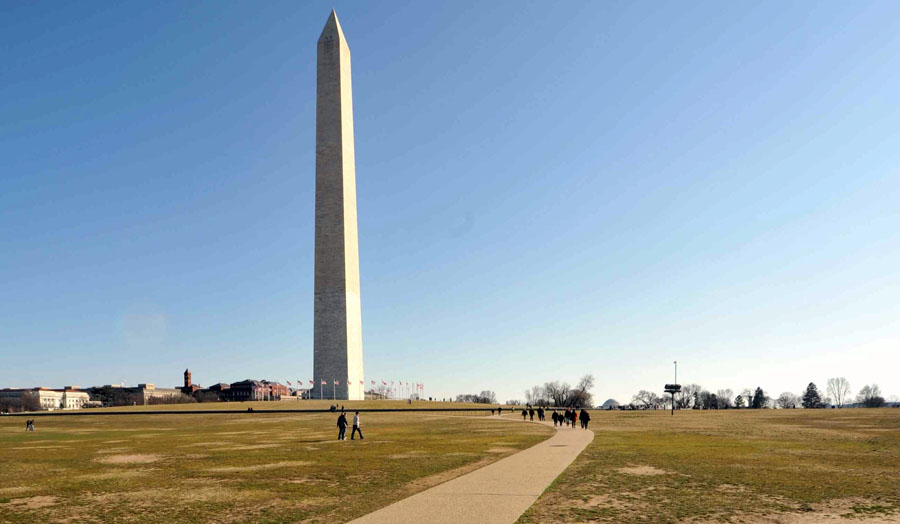 Spotty grass at the Washington Monument (Photo courtesy David Luria)