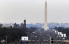 Hundreds of thousands gather on the National Mall prior to the start of the 56th Presidential Inauguration in Washington, D.C., Jan. 20, 2009. (DoD photo by Senior Master Sgt. Thomas Meneguin, U.S. Air Force/Released)