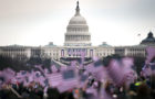 Attendees wave flags from the National Mall during the 57th presidential inauguration in Washington, D.C., Jan. 21, 2013. (U.S. Marine Corps photo by Staff Sgt. Mark Fayloga/Released)