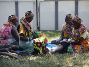 Kenyan artisans take a well-earned break during the 2011 Folklife Festival. (Peace Corps)