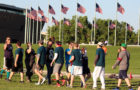 Sports and exercising on the National Mall featuring members of DC Fray in action. Outdoor leagues include flag football, softball, volleyball, bicycling, soccer and yoga. (Photographs courtesy of DC Fray)