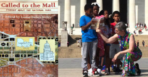 Students from Shining Stars Montessori Academy, with help from teacher Louise Parker Kelley, read their essays from the book "Called to the Mall: An Anthology of Stories About the Mall" at the Lincoln Memorial in Washington, D.C.