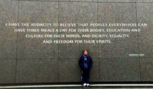 Moses at the Martin Luther King Memorial in 2017.