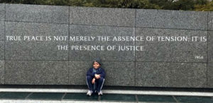 Moses at the Martin Luther King Memorial in 2017.