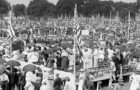 In 1919, a crowd gathers at the Ellipse for a Fourth of July celebration. (Photograph from Harris and Ewing Collection via Library of Congress)