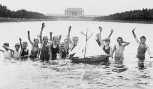 Swimming and toy boats on the National Mall (Courtesy Library of Congress)