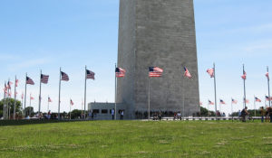 American Flags at the Washington Monument Plaza (Courtesy: National Park Service)
