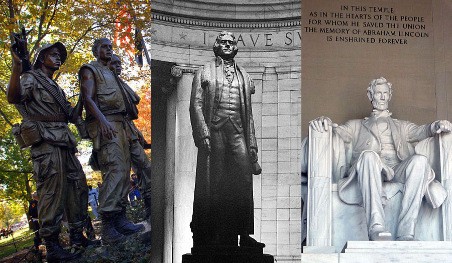 Vietnam, Jefferson and Lincoln memorials