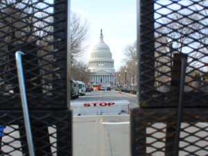 Security around the National Mall and U.S. Capitol building (Photo by Lisa Benton-Short / National Mall Coalition)