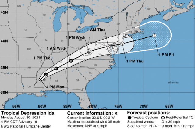 Tropical Depression Ida (Courtesy National Oceanic and Atmospheric Administration)