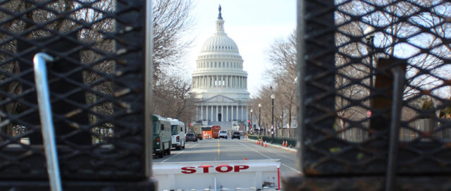 Security around the National Mall and U.S. Capitol building (Photo by Lisa Benton-Short / National Mall Coalition)