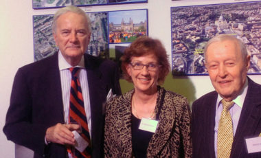 Albert Small (right) with fellow National Mall Coalition Board members Arthur Cotton Moore and Judy Scott Feldman at the November 2013 opening of our National Mall Underground Exhibition in downtown Washington.