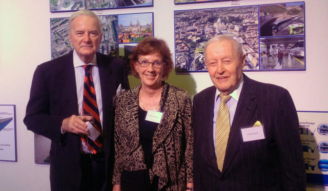 Albert Small (right) with fellow National Mall Coalition Board members Arthur Cotton Moore and Judy Scott Feldman at the November 2013 opening of our National Mall Underground Exhibition in downtown Washington.