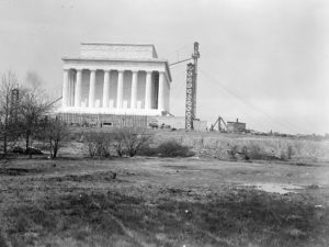 Lincoln Memorial under construction (Library of Congress)