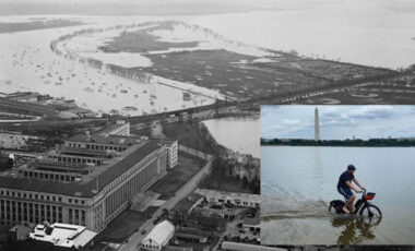 Tidal Basin flooding. (Courtesy Natinal Planning Commission and Library of Congress)