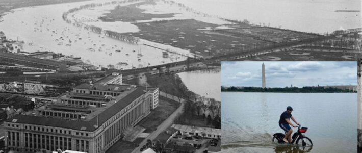 Tidal Basin flooding. (Courtesy Natinal Planning Commission and Library of Congress)