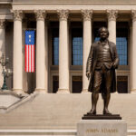 The long-awaited John Adams Memorial could greet visitors to the National Archives. (Photograph generated using ChatGPT)