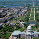 Aerial view from above the U.S. Capitol, looking west along the National Mall, Washington, D.C. (Courtesy Library of Congress, Carol M. Highsmith)